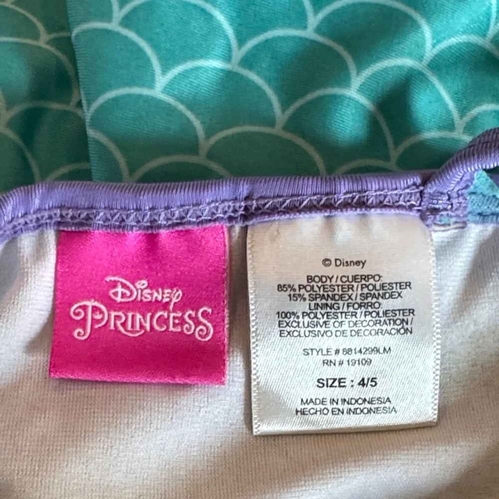 Disney Ariel Kids One-Piece Swimsuit - Aqua & Purple 4/5 - Picture 3 of 4